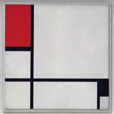 Komposition Nr. 1, mit Rot und Schwarz, 1929 von Piet Mondrian